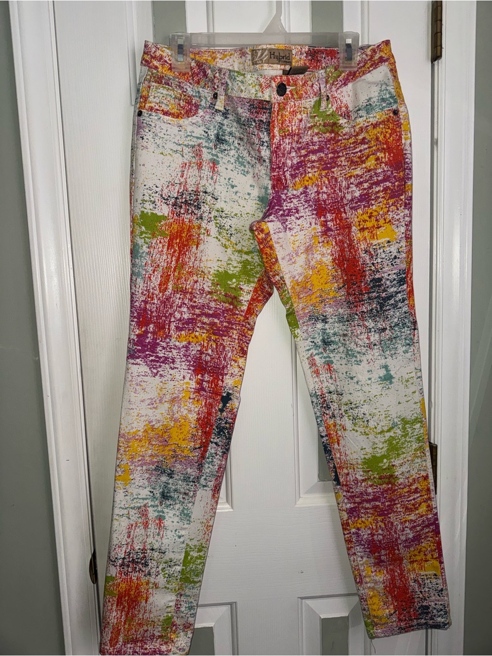 Hybrid & company Multicolor Abstract Brushstroke Straight-Leg Jeans